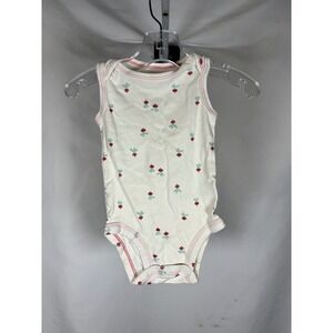 Carters Baby Girls Ivory Beet Print Sleeveless Bodysuit One Piece 6 Months